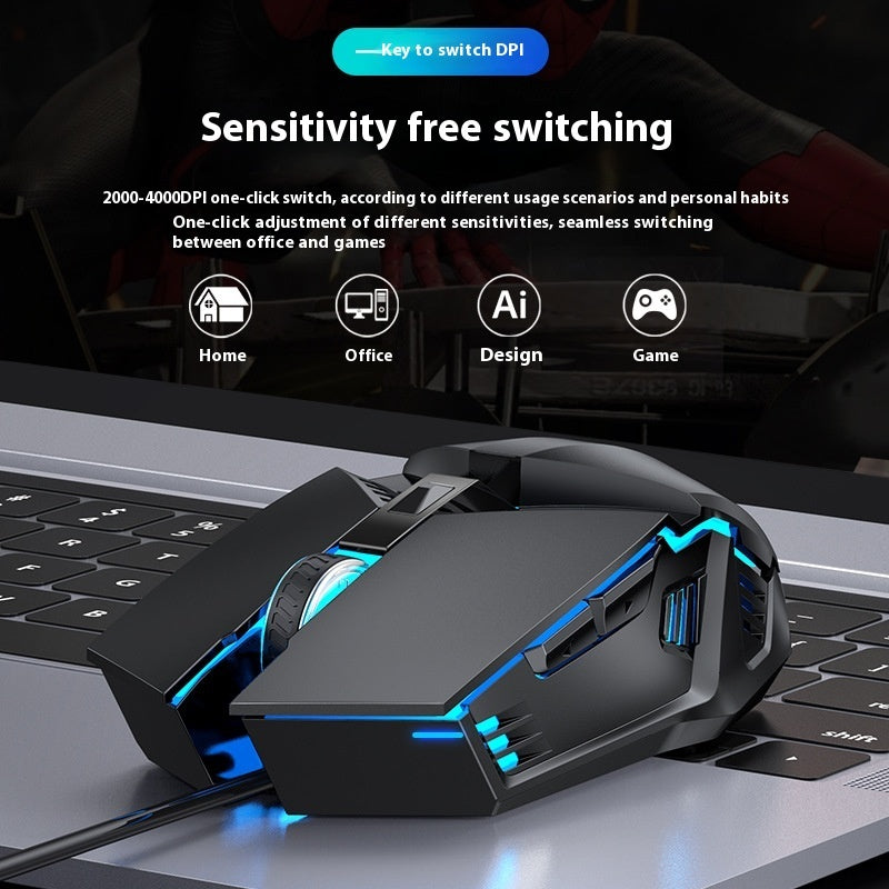 Luminous Wired Gaming Mouse – Photoelectric USB E-Sports Mouse
