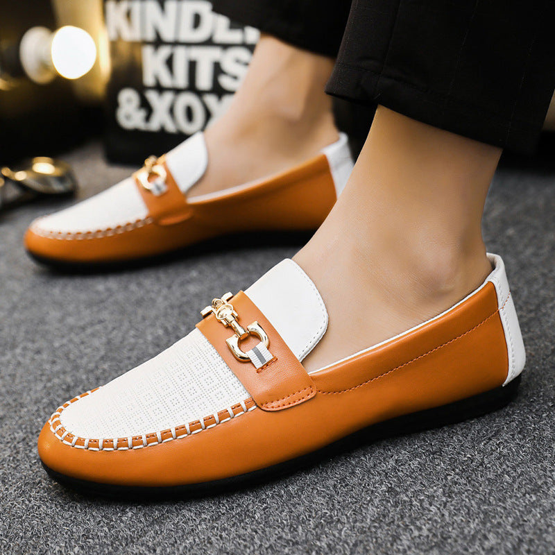 Men's Fashion Casual Synthetic Leather Shoes with Flat Heel